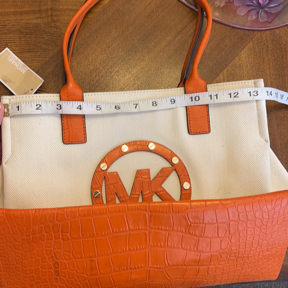 Vintage Michael Kors Orange 🍊 Croc 🐊 and Canvas - Picture 14 of 15